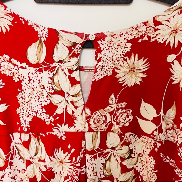 J. Jill Dresses J Jill Red Orange Floral Dress From The Wearever Collection Size 4x Poshmark